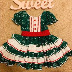 Handmade Christmas ruffle dress